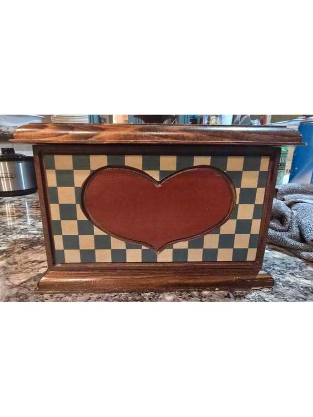 Vintage Wooden Heart Receipe Box